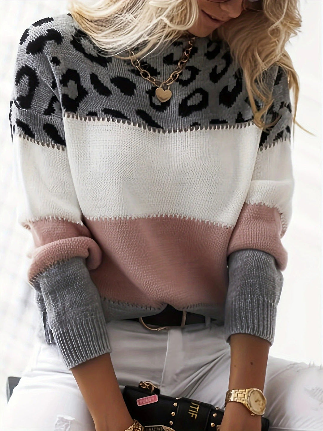 Penelope™ - Pull à imprimé léopard stylé