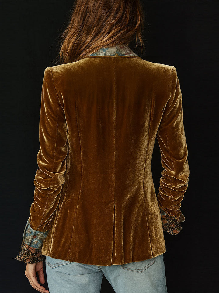 Marcelline | Blazer Patchwork Imprimé Fleuri Vintage