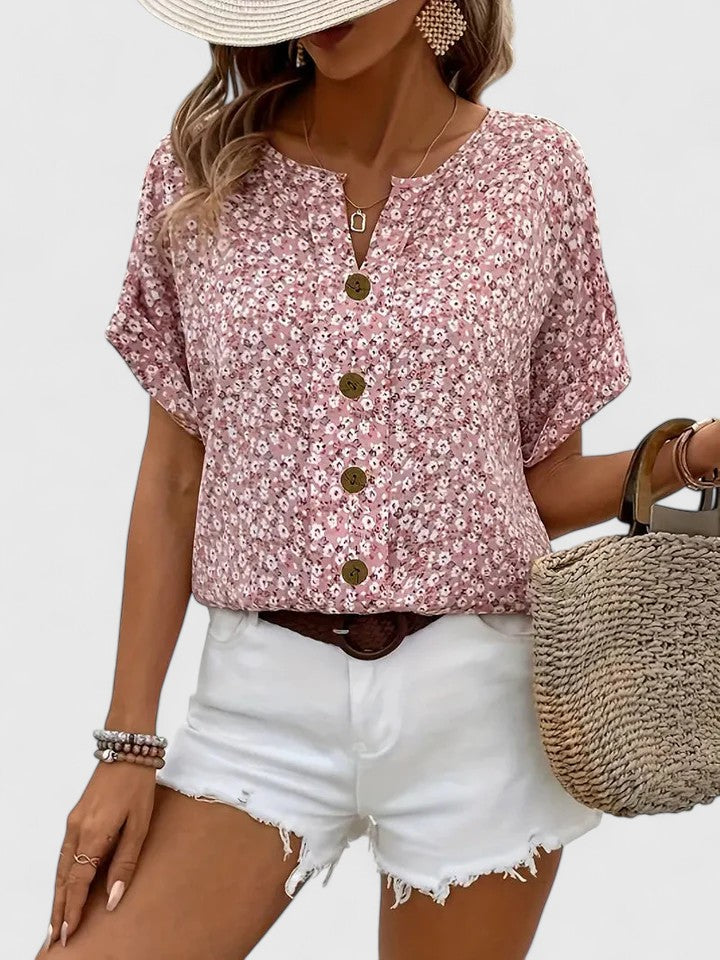 Camille | Haut Floral Élegant d&
