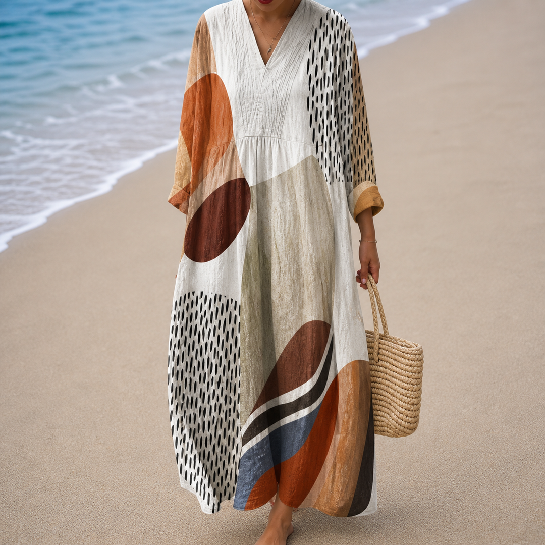 Terra | Abstract Print Dress
