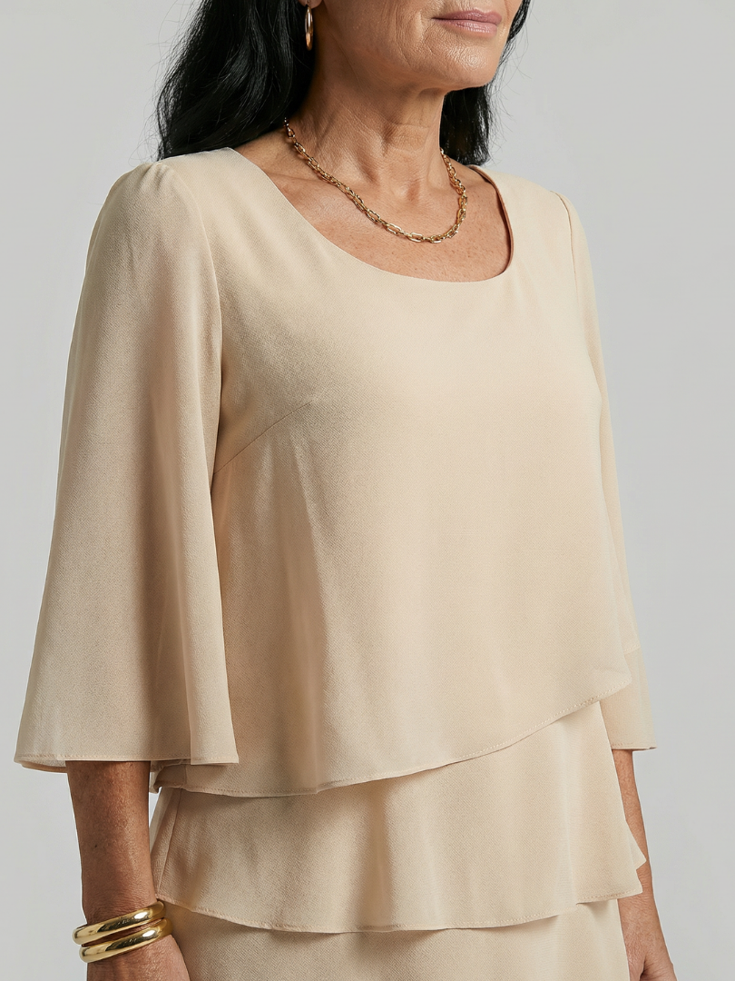 Della | Robe à manches évasées et longueur genou