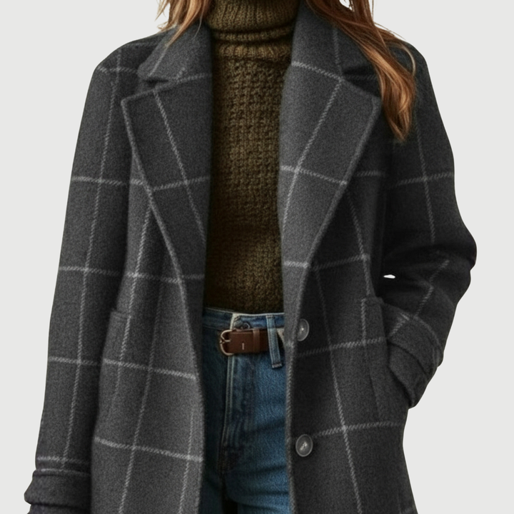 Fiona – Manteau à Carreaux Classique