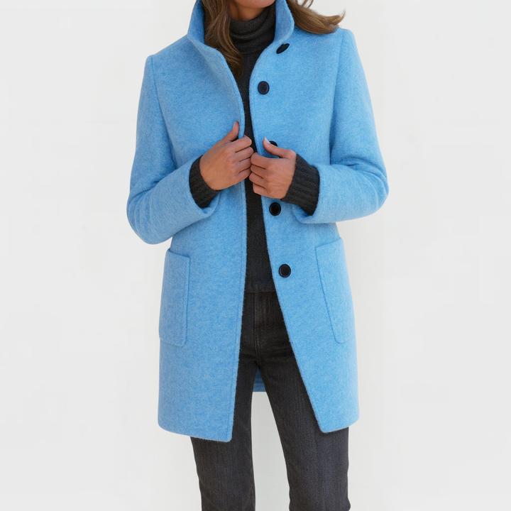 Adrienne | Manteau midi texturé à col montant