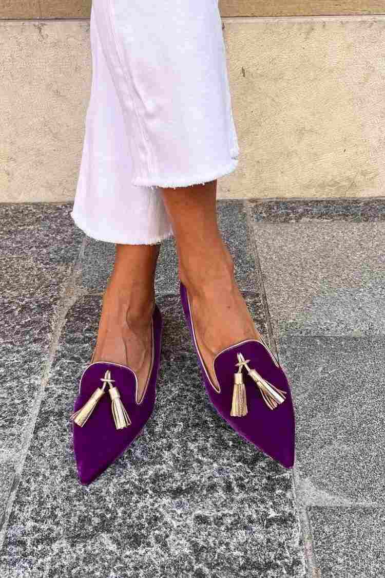 Lisette | Mocassins pointus à pampilles