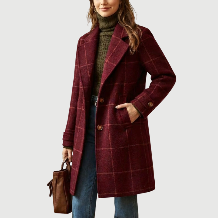 Fiona – Manteau à Carreaux Classique