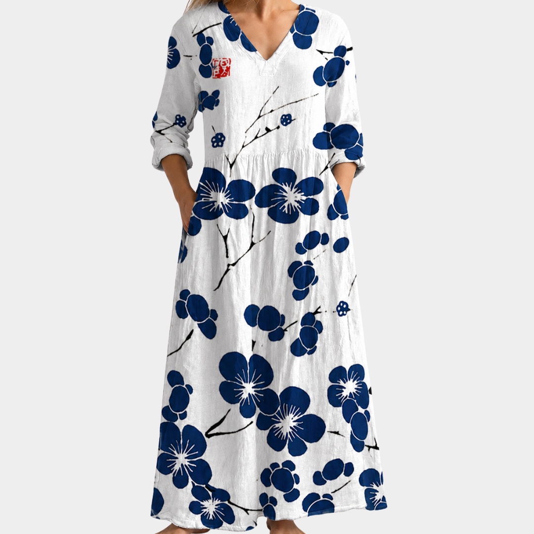 Genevieve | Indigo Blossom Dress