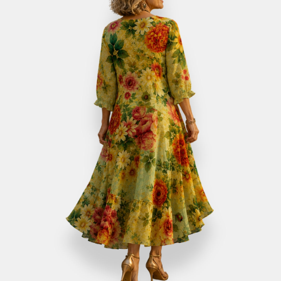 Urvinelle | Robe fleurie fluide col en V