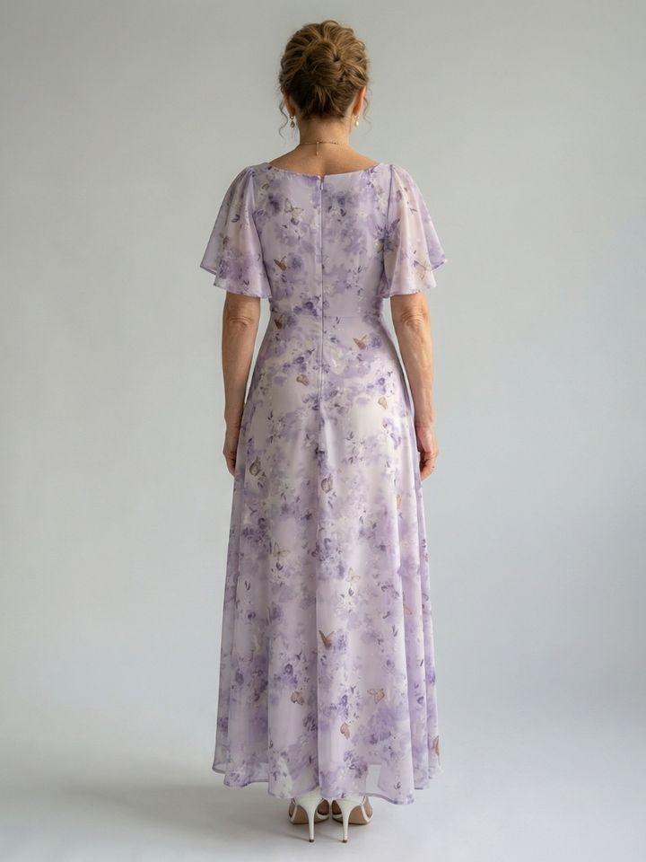 Vaelis | Robe Midi à Manches Volantes