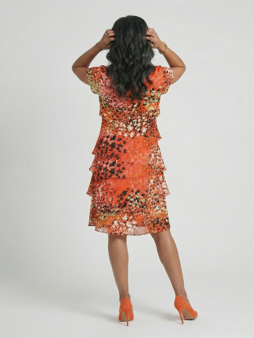 Evania | Robe longueur genou à motifs éparpillés