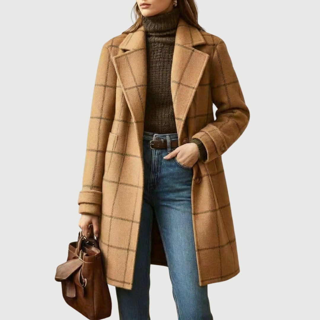 Fiona – Manteau à Carreaux Classique
