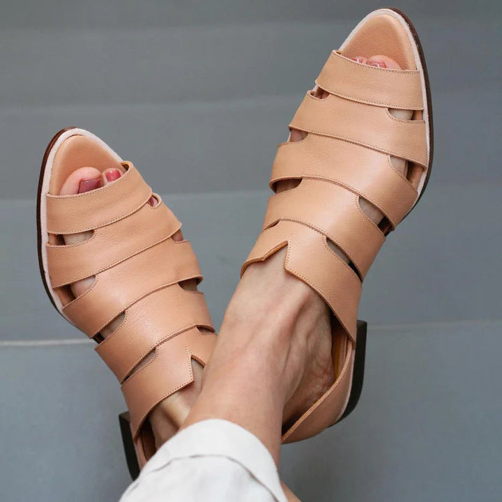 Ballerines à bout ouvert et découpées, slip-on, casual