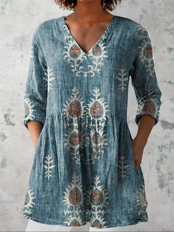 Elise | Blouse Longue à Col V