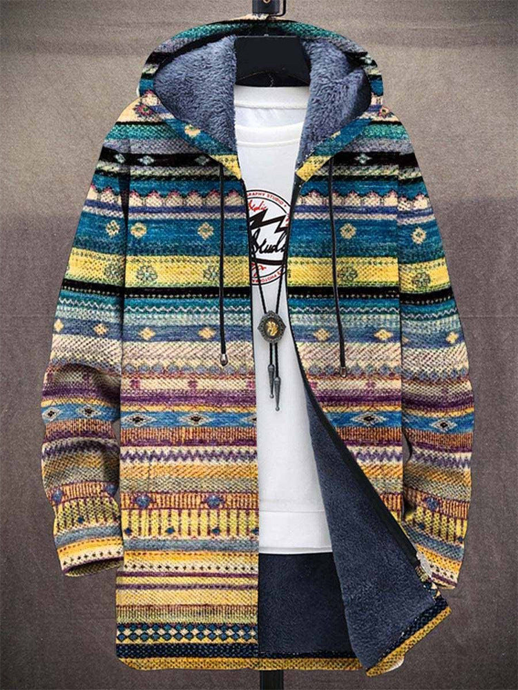 Souci | Cardigan à Capuche avec Motif Artisan