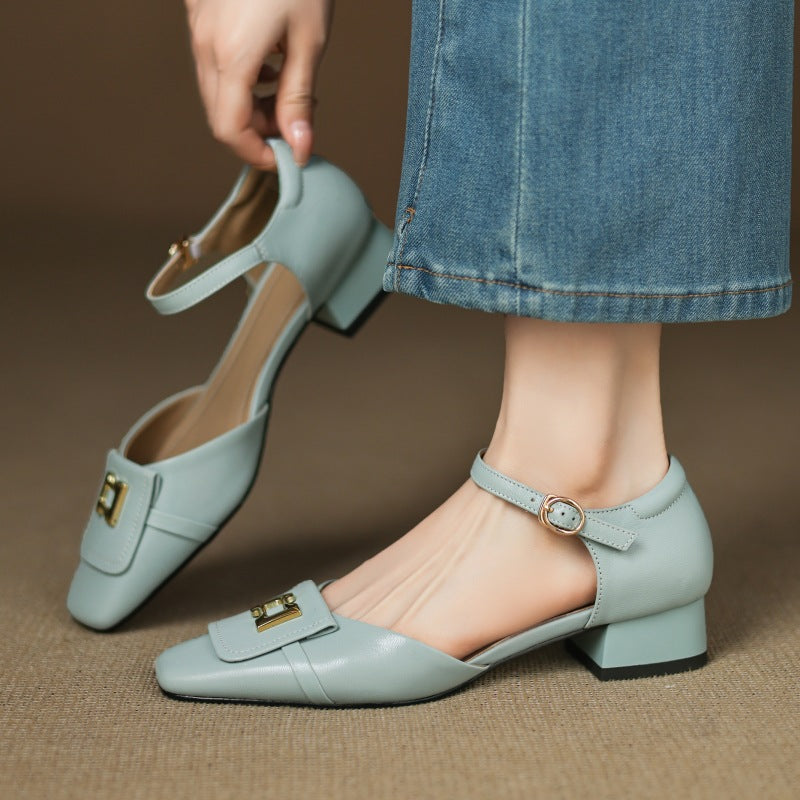 Elvane Boucle Cuir Mary-Janes