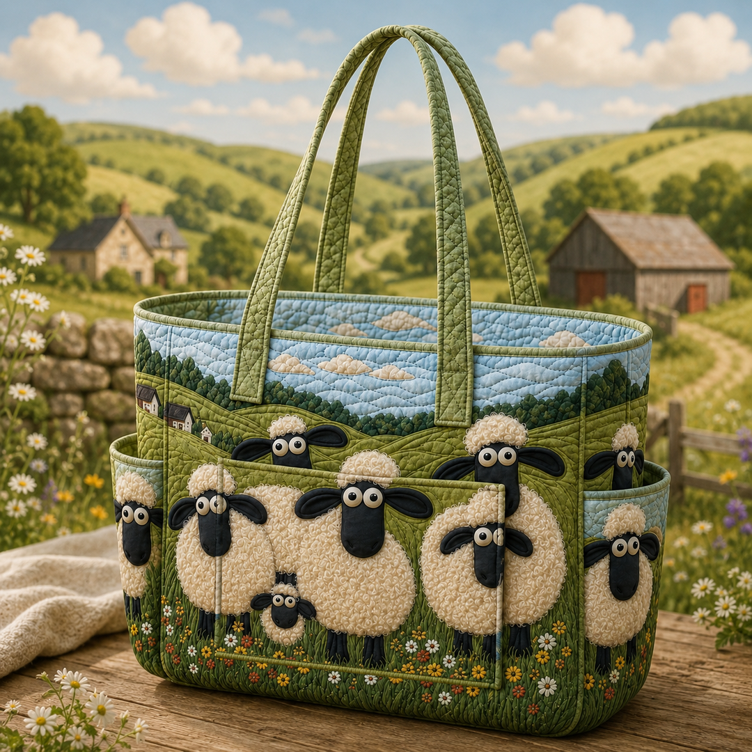 Élodie | Sac cabas matelassé aux moutons rêveurs