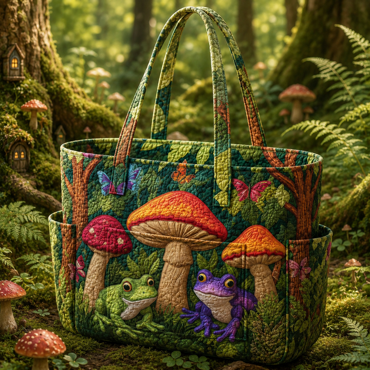 Rosalie | Sac cabas matelassé au jardin de champignons