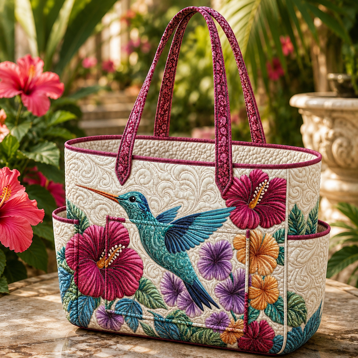 Manon | Sac cabas matelassé au colibri élégant