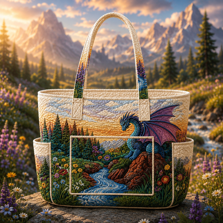 Mélanie | Sac cabas matelassé au dragon mystique