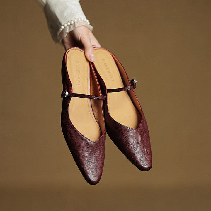 Thea | Mules en Cuir Véritable