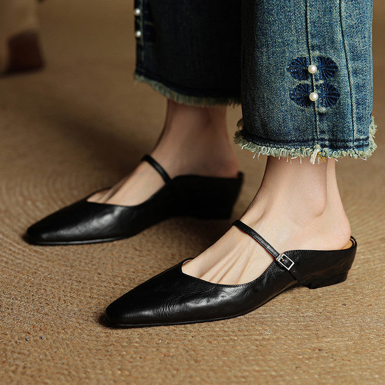Thea | Mules en Cuir Véritable