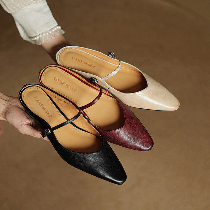 Thea | Mules en Cuir Véritable