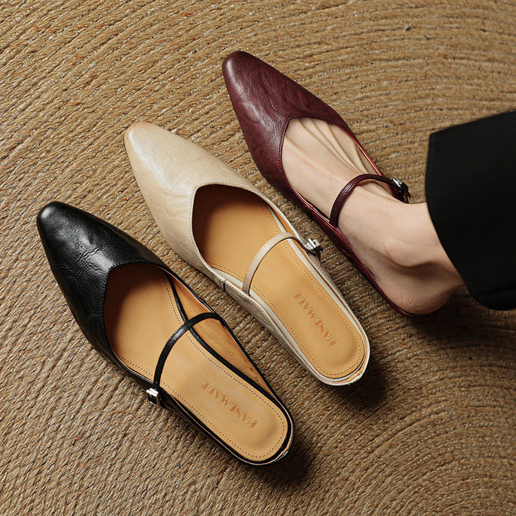 Thea | Mules en Cuir Véritable