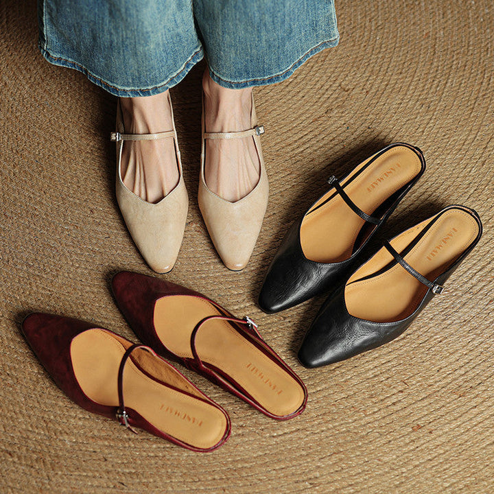 Thea | Mules en Cuir Véritable