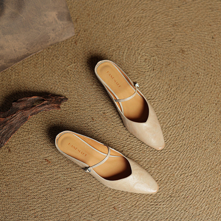 Thea | Mules en Cuir Véritable