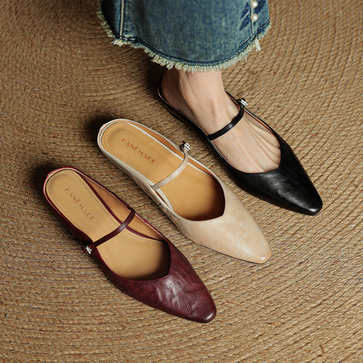 Thea | Mules en Cuir Véritable