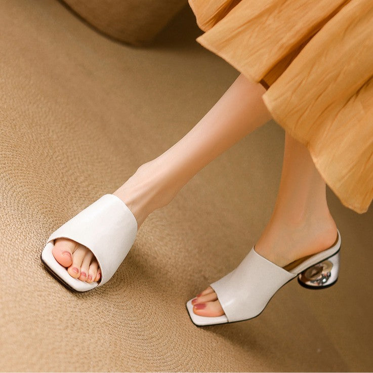 Mules en cuir Virelle Curve