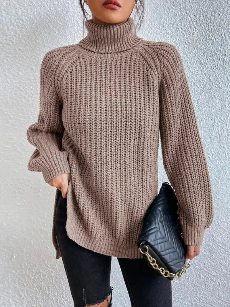 Mia™ - Pull Long Col Roulé Confortable