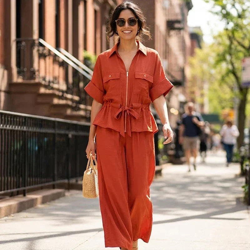 Whella | Ensemble de pantalons chics pour dames en 2 pièces