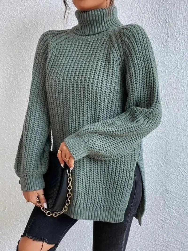 Mia™ - Pull Long Col Roulé Confortable
