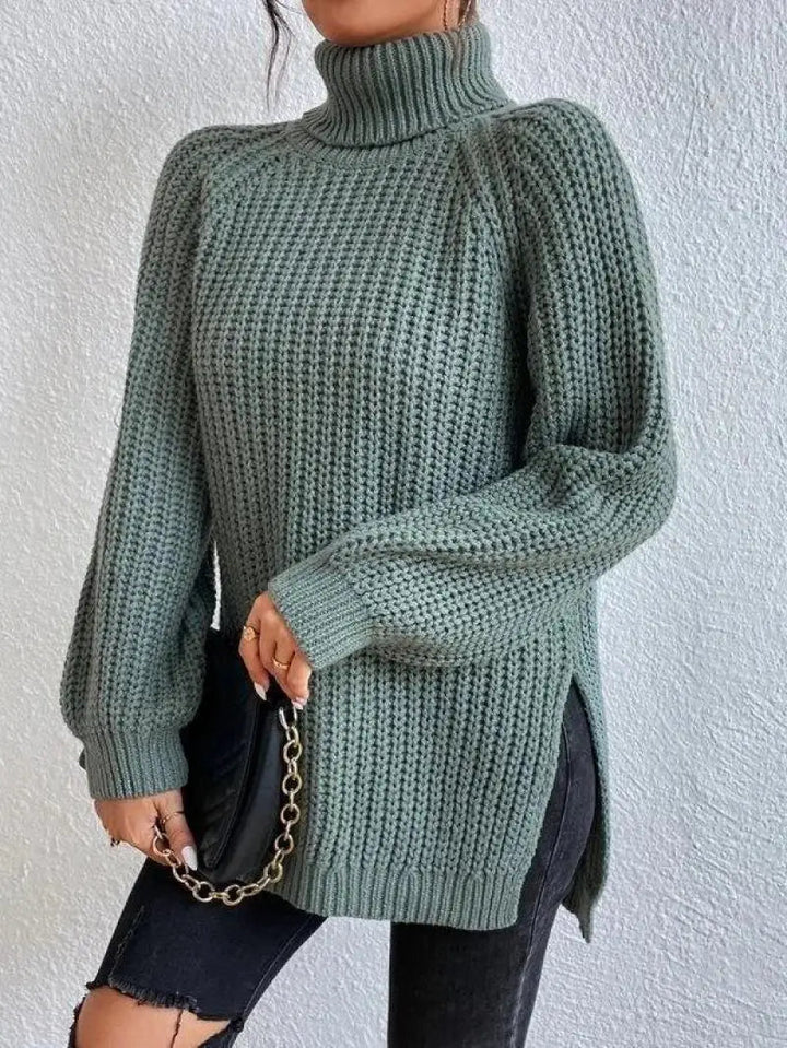 Mia™ - Pull Long Col Roulé Confortable