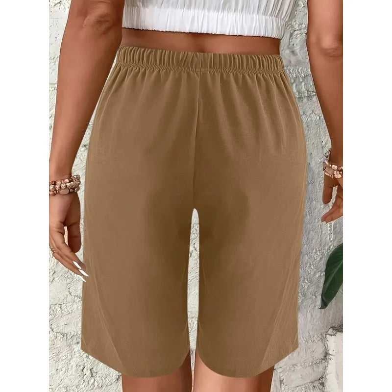 Lina | Short en Lin Taille Élastique Décontracté