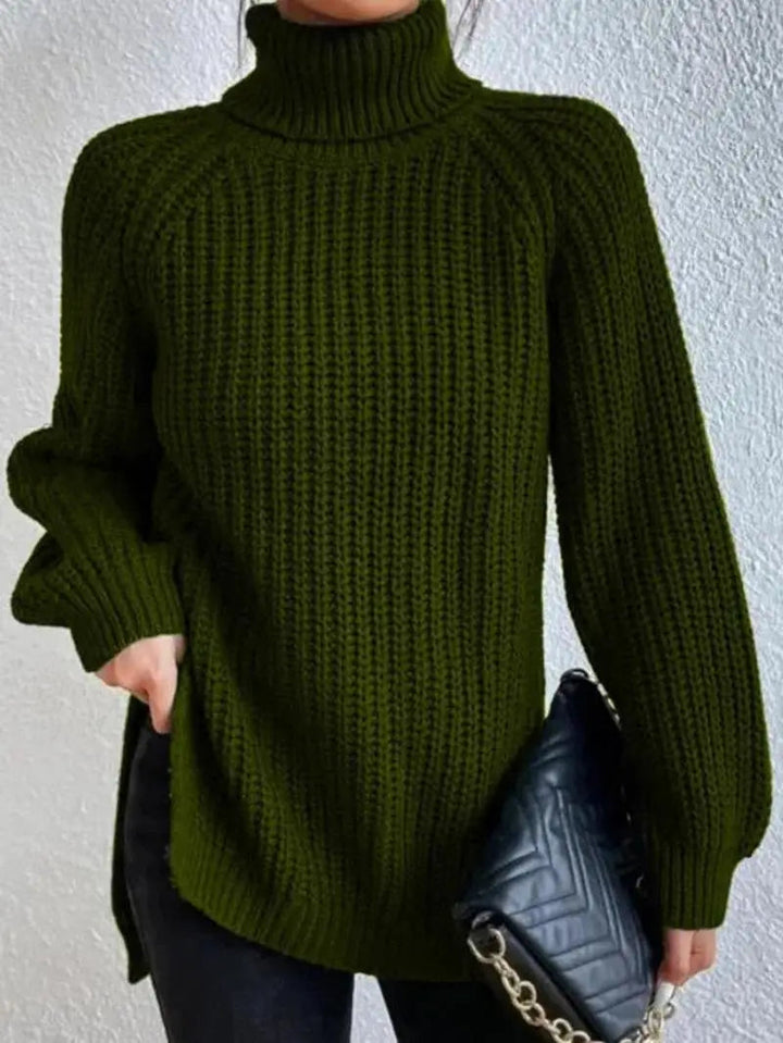 Mia™ - Pull Long Col Roulé Confortable