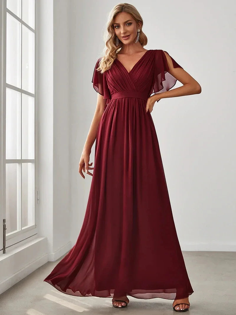 Simone | Robe de soirée classique en chiffon A-line
