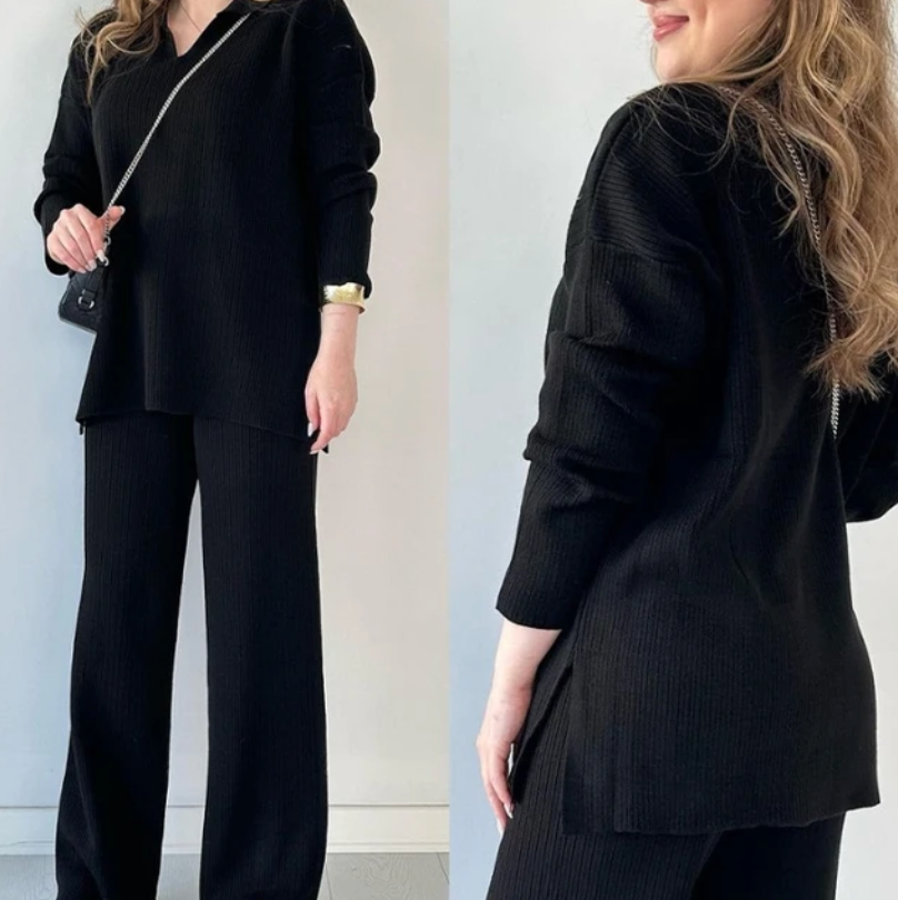 Lily™ - Ensemble coordonné confortable à col en V