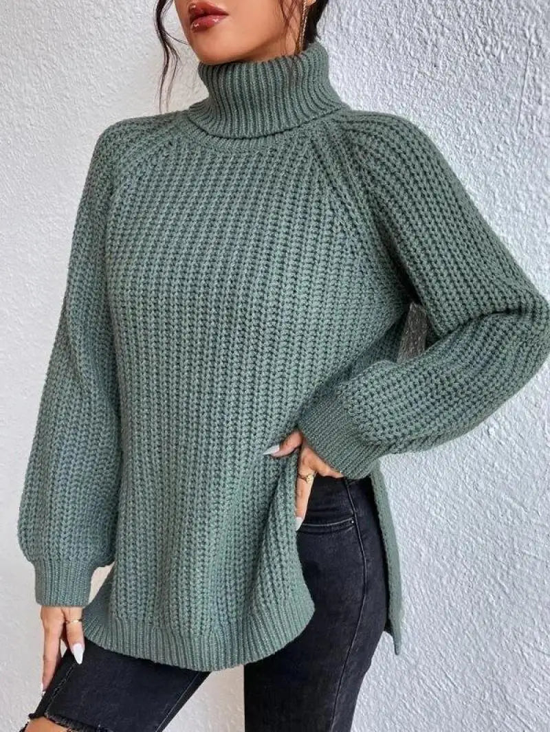 Mia™ - Pull Long Col Roulé Confortable