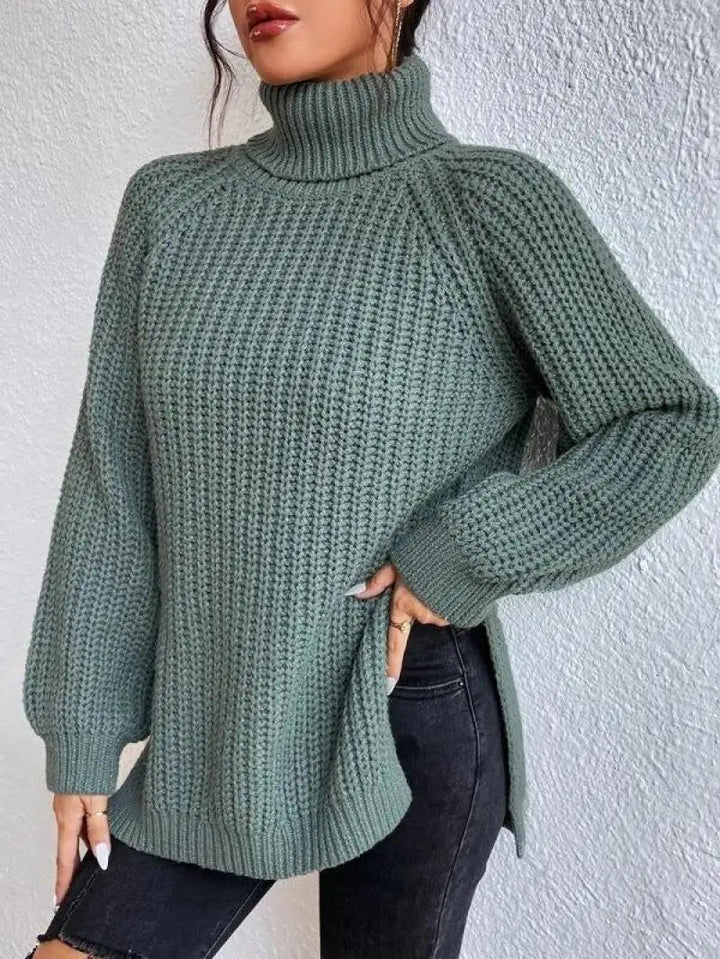 Mia™ - Pull Long Col Roulé Confortable