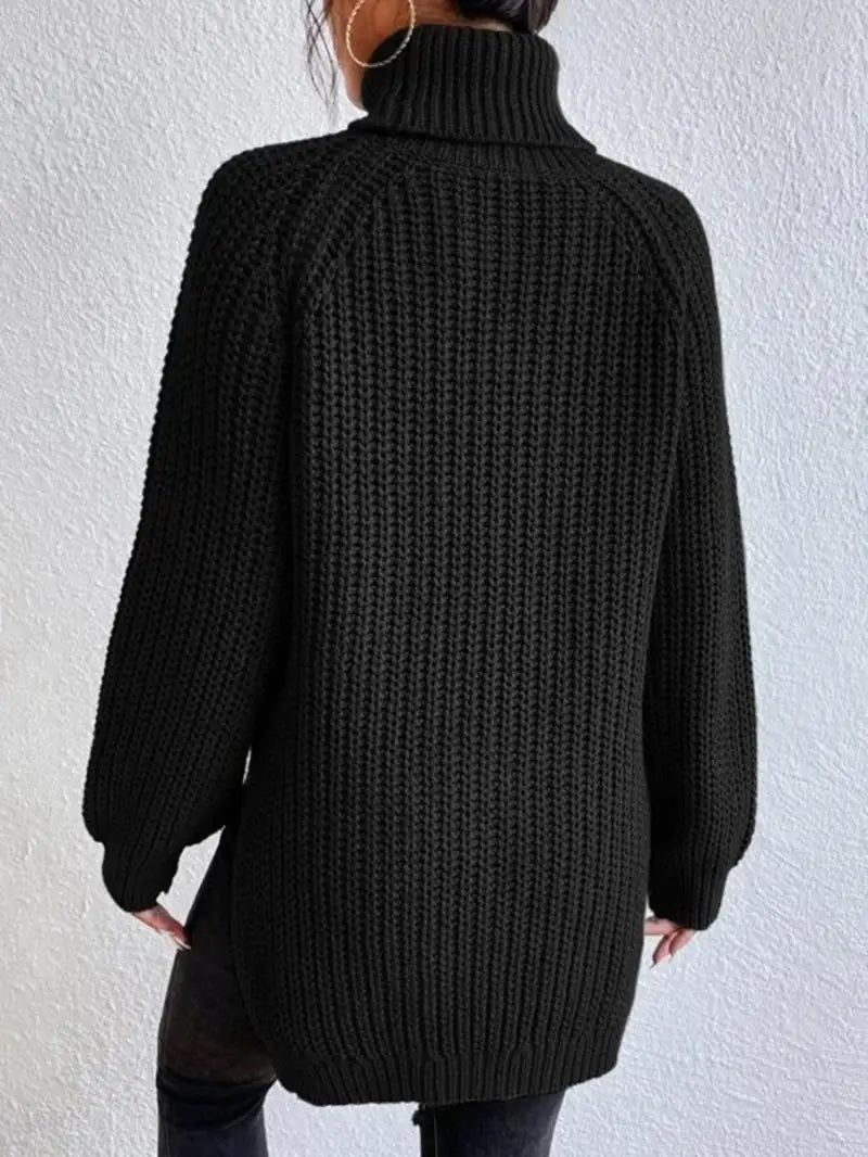 Mia™ - Pull Long Col Roulé Confortable
