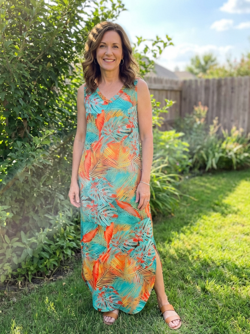 Soleira | Sleeveless V Neck Pocket Maxi Dress