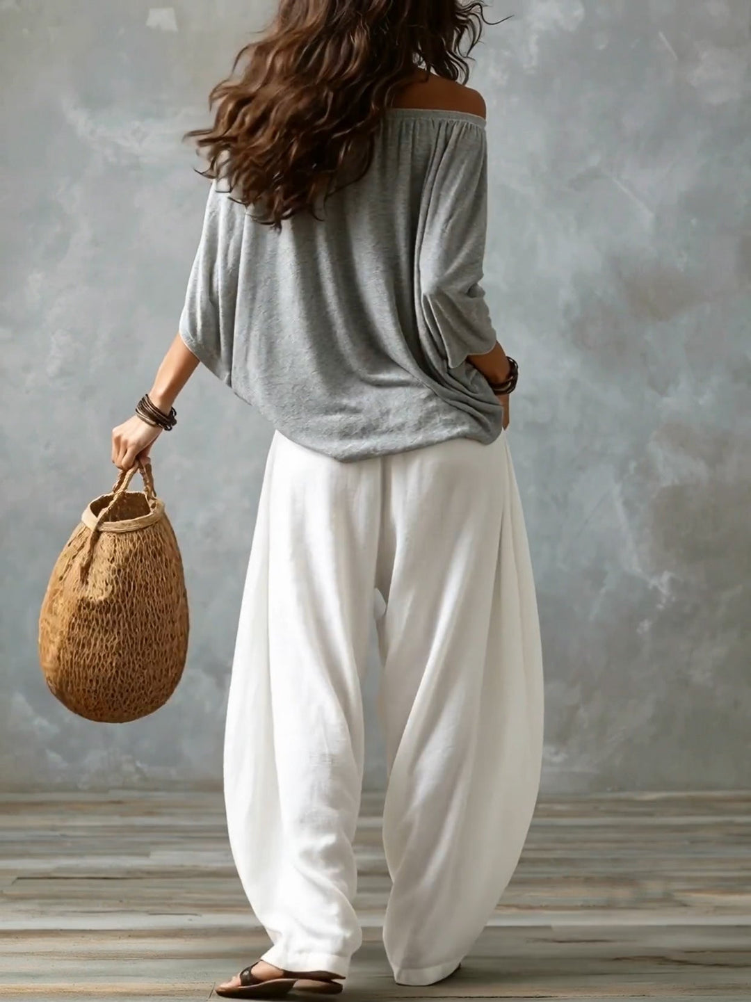 Antoinette | Ensemble top épaules dénudées et pantalon lanterne