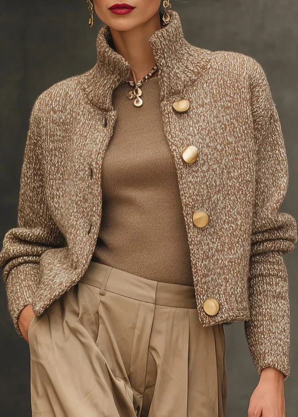 Solange | Cardigan court à col montant