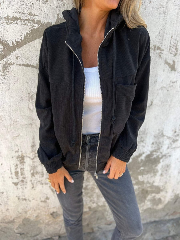 Abigaëlle | Veste zippée côtelée à capuche