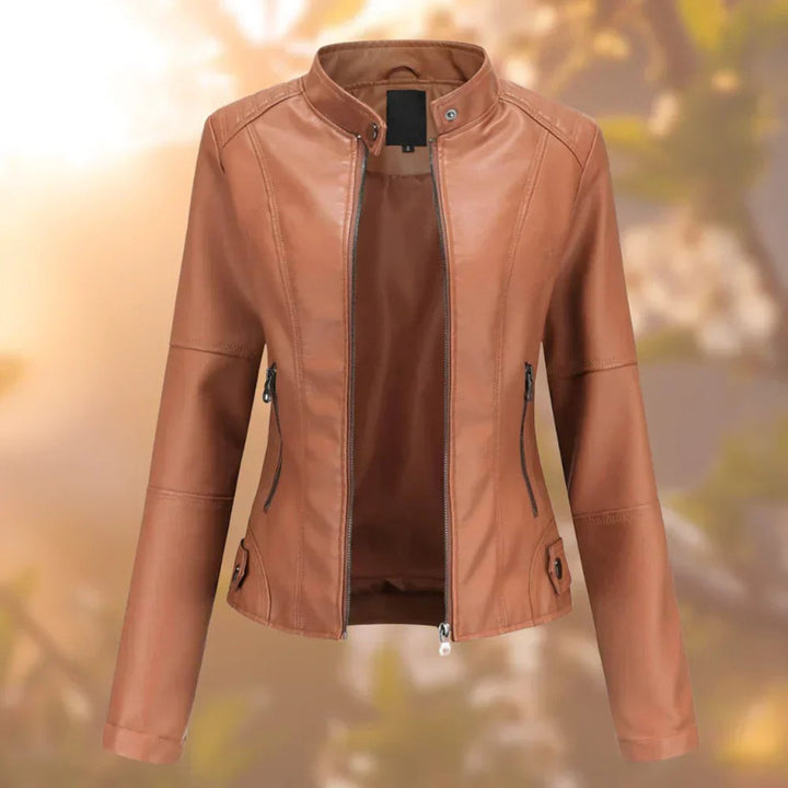 Aurélienne | Blouson ajusté zippé à col montant
