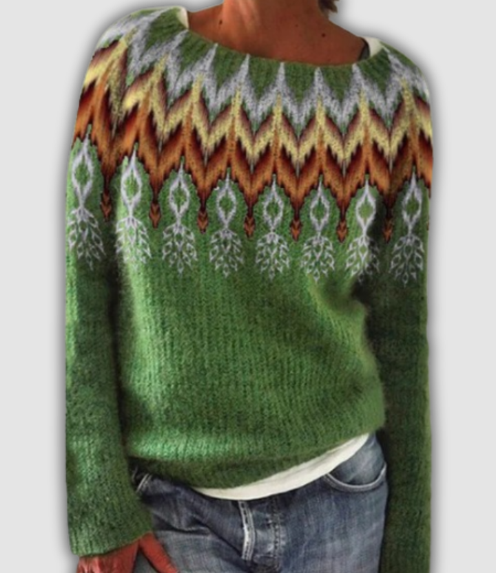 Bertrande | Pull nordique à empiècement chevrons