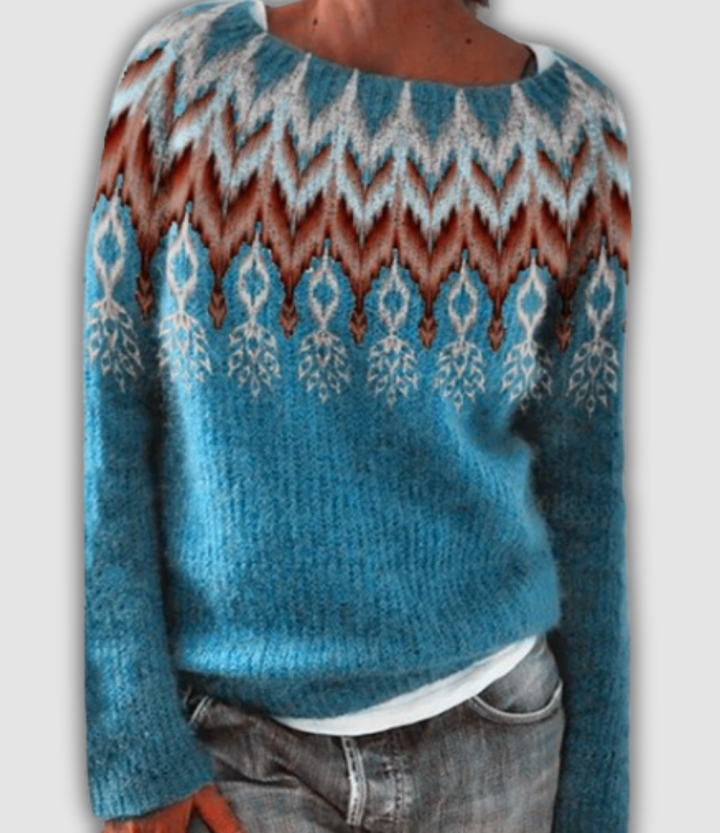 Bertrande | Pull nordique à empiècement chevrons