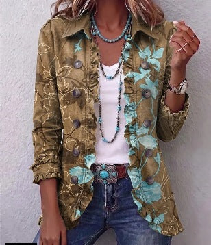 Bianca | Veste bohème fleurie vintage dégradée à volants
