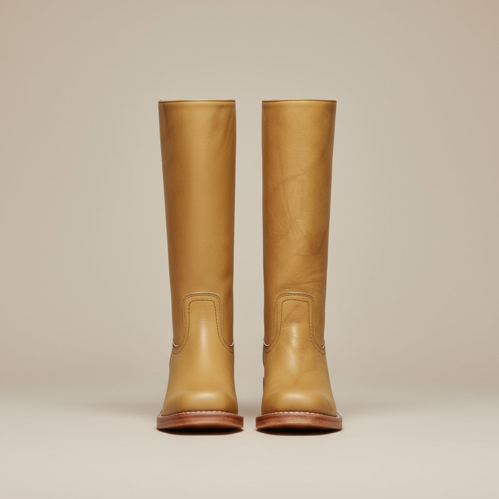 Chimène | Bottes lisses à tige droite et talon bloc